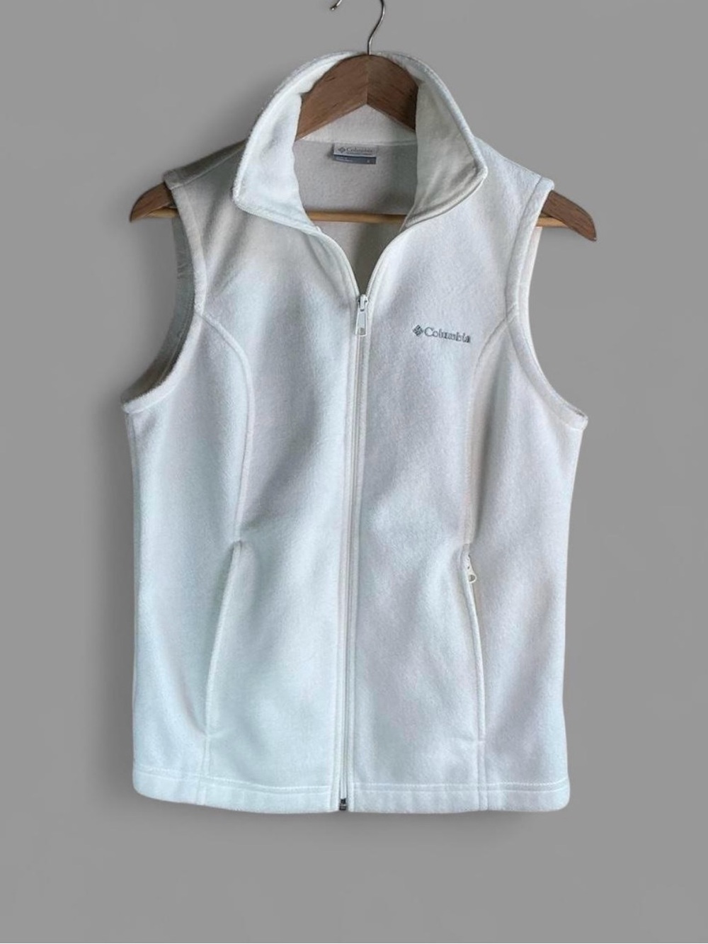 Columbia Sportswear White Fleece Vest Size Small Outdoor